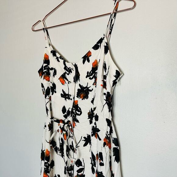 Derek Lam Women's White Floating Floral Button Down Camisole Dress Size 4 - Picture 5 of 14